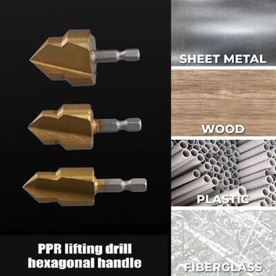 【Top Picks】PPR Lifting,3 Blades Stepped Drill Bit,Hexagon