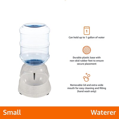 Dog Cat Water Dispenser Gravity Feeder Set Pet Food Bowl