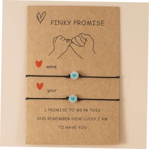 2Pcs/Set Pinky Promise Bracelets Friendship Couple Matching