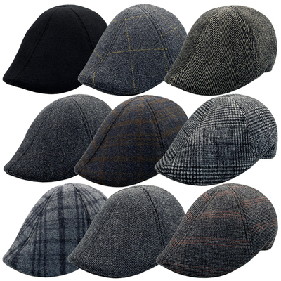 Vintage Berets Men High Quality Autumn Winter Wool Hat Strip