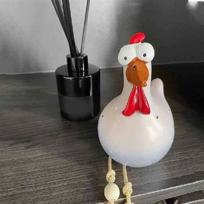 Resin Rooster Outdoor Statues Funny, Waterproof And Does