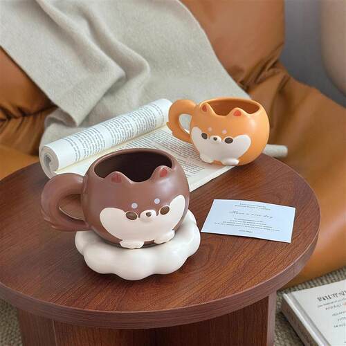 Shiba Inu Ceramic Mug and Saucer Set Perfect Birthday Gift
