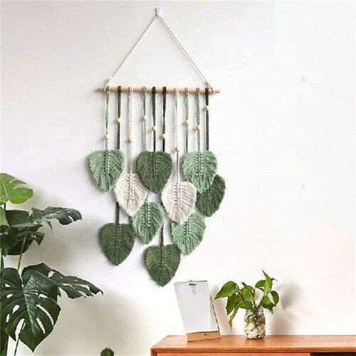Leaf Macrame Wall Hanging Boho Room Home Decor Woven