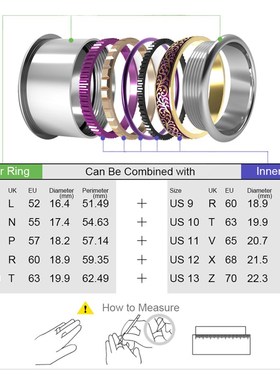 Koaem 5 Pieces Accessories Mix Aluminum and Copper Rings Wom