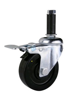 5寸导电防静电黑色橡胶静音轮径1mm定万向脚轮子2寸寸3寸寸