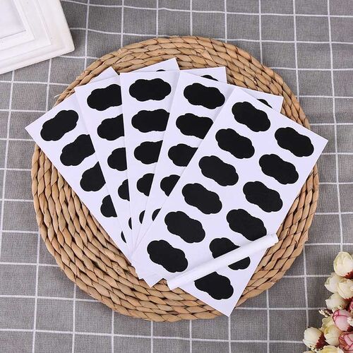 5 Sheets Waterproof Fancy Black Board Kitchen Label ers Jar