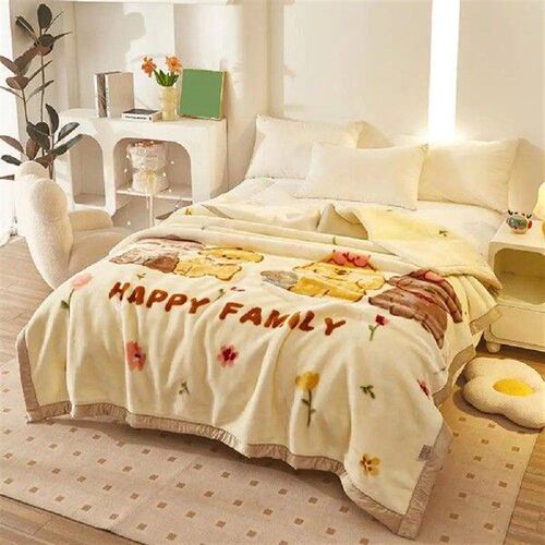 Easy Removal Plush Blanket Luxurious Double-layered Floral