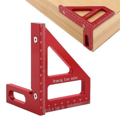 Gauge Aluminum Alloy Scriber Wood Working Triangle Ruler