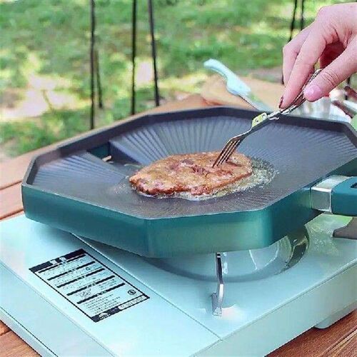 Camping Stove Grill Pan Detachable BBQ Griddle Grilling