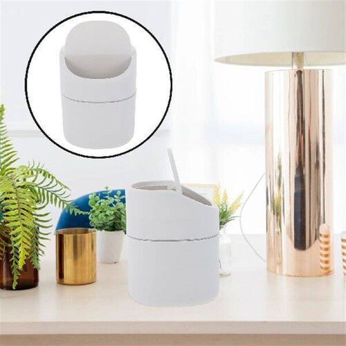 Car Trash Can Mini Rubbish Bin Waste Garbage Small White