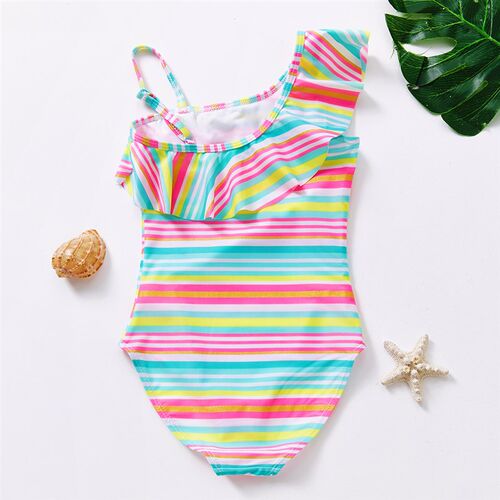 1-12Y Girls swimwear High quality Girls swimsuit Striped pri
