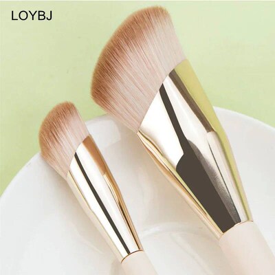 LOYBJ 1/2Pcs Foundation Makeup Brush Oblique Head Liquid