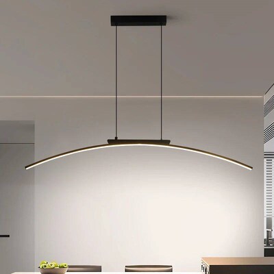 Contemporary Dining Room Pendant Light Sleek LED Arc Hanging