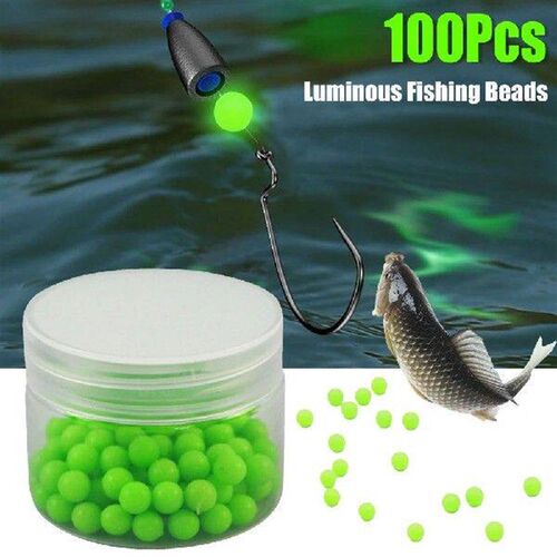 100PCS Luminous Fishing Space Beans Light Glowing Round