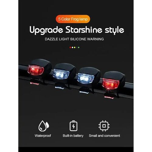 Bike Light Set Silicone Waterproof Bicycle Head Front Lamp a
