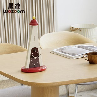 WOZOOM屋准侘寂风家居创意时钟摆件入户玄关摆台式钟表桌面装饰品
