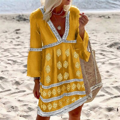 Tops Ladies Boho Loose Beach Party Elegant Dresses Vestidos