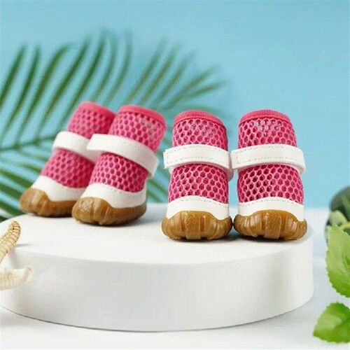 Summer Dog Shoes Breathable Dog Net Shoes Soft PVC Hollow