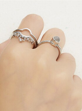 Fashion Projection Rings Sets For Couple Women 100 Language