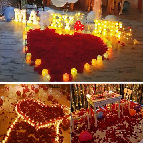 100/500PCS Artificial Rose Petals Colorful Romantic Wedding