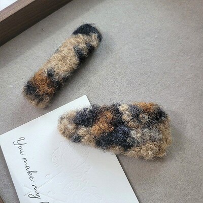 Leopard Print Fluffy Hairpin for Women in 2025 FW BB Clip wi