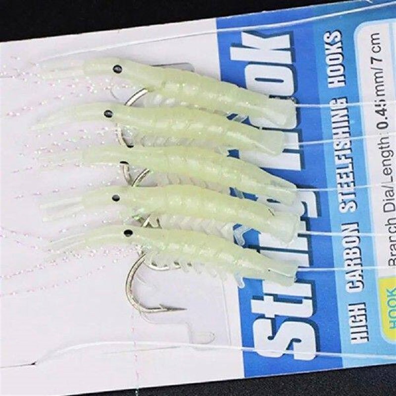 1~10PCS Luminous Shrimp Bait Jigs Soft Lure Soft Worm Fake - 实物图