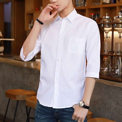 Mens Business Casual Shirt New Arrival Seven-point Sleeve S