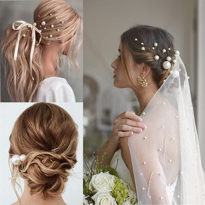 Ruoshui 18pcs Woman Elegant Pearl U Shape Hair  Wedding Hair