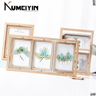 nordic vintage wooden photo frame placed on a 6 7 rotating