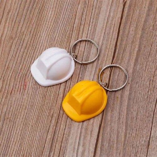50JD Plastic Helmet Keychain Yellow/White Color Safety