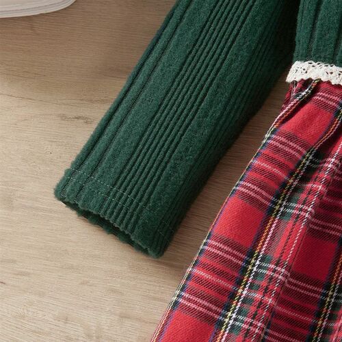 Kid Plaid Christmas Dress Sets for Girls Autumn Winter 2023