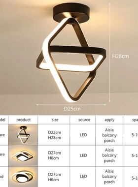 LED Ceiling Light 2 Rings Creative Design Modern Ceiling Lam
