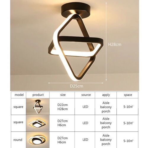 LED Ceiling Light 2 Rings Creative Design Modern Ceiling Lam