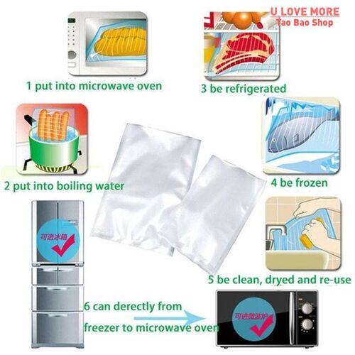 Kitchen Vacuum Packed Bags Sealer Food Saver Bag Reusable Ro