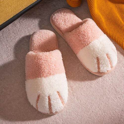 Winter House Cotton Slippers Warm Fur Shoes Comfortable Cute