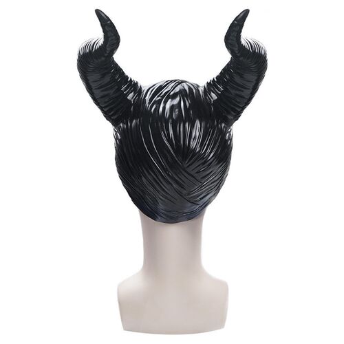 Halloween Devil Flow Bar Horn Head Mask万圣节女巫黑色面具