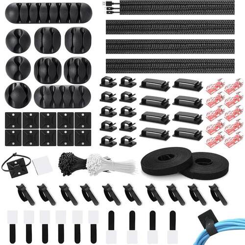273Pcs Cable Management kit Cord Wire Organizer Cable Ties S