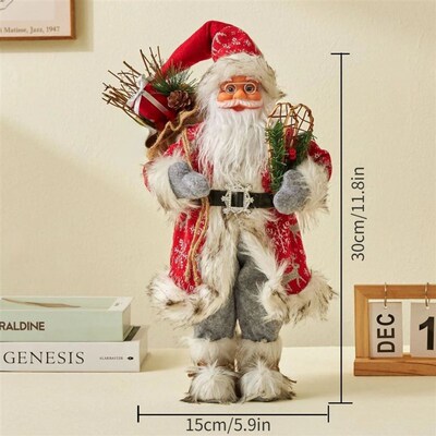 1pc Santa Claus Christmas Ornament - 12.6 inch Plastic Bird