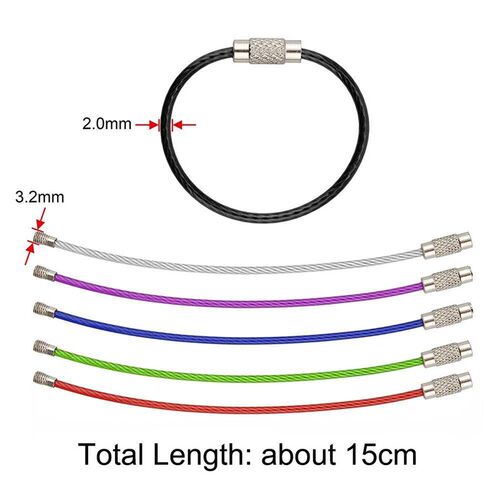 Colorful Stainless Steel Wire Keychain Ring Key Keyring Circ