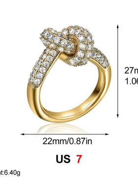 Colored Zircon Intersection Ring Classic Design Style Stainl