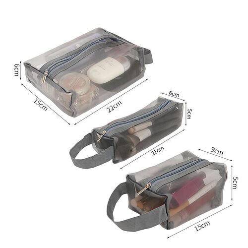Cosmetic Bag For Women Zipper Mesh Separable Cosmetics Pouch