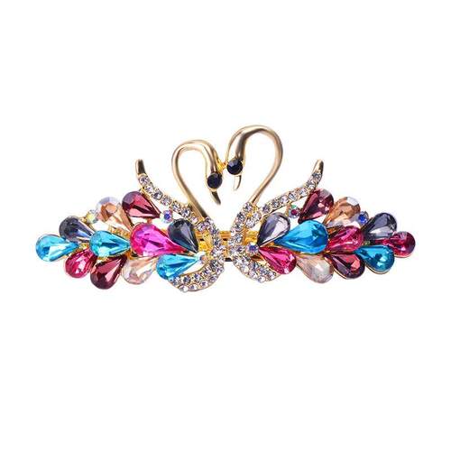 Zircon Swan Hair Clip Hairgrips Crystal Bridal Hair Accessor