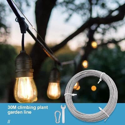30M Garden Wire Fence Roll Kit,Nylon Coated Heavy Duty