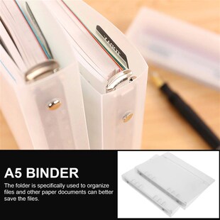 2 Pcs Transparent Loose-leaf Book Budget Binder Plastic File