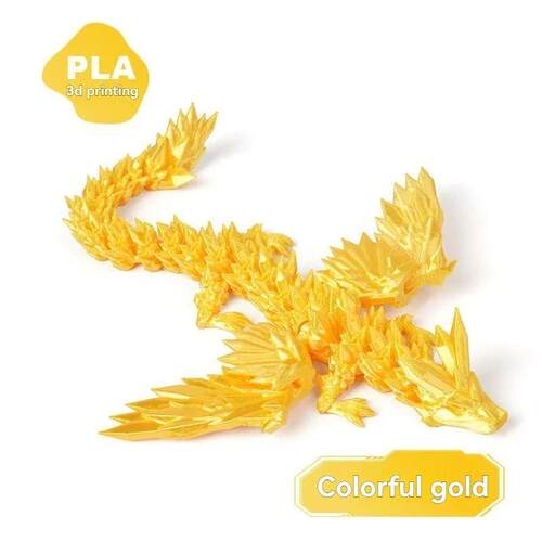 3D Printed Dragon Colorful Gem Dragon Figurines Movable Join