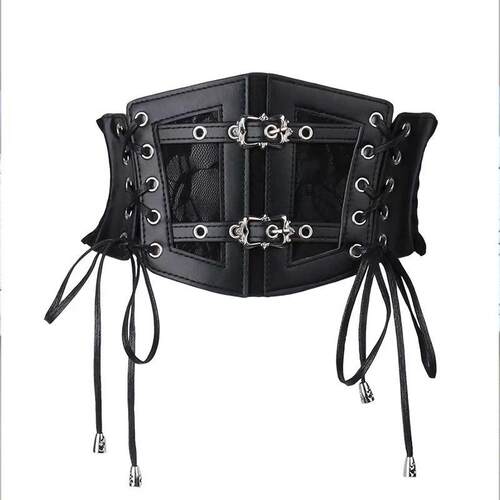 Lace straps, leather waist closure, womens decoration, shap