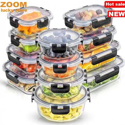 12-Pack,Glass Meal Prep Containers,Food Storage Lunch box