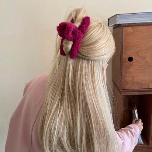Large Size 13cm Hair Clip Winter Faux Fur Hair Claw Elegant