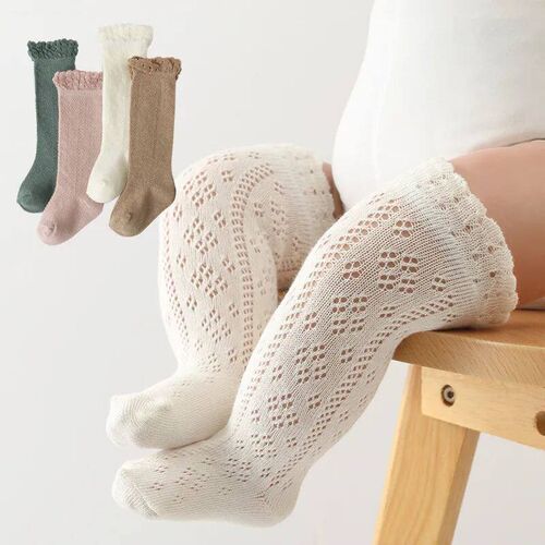 2023 Spring Summer Baby Socks Hollow Girls Boy Leg Warmer Kn
