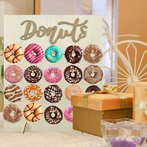 1PC Wooden Doughnut Rack Birthday Party Wedding Decoration P